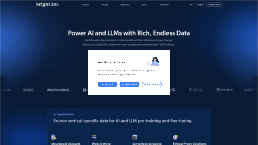 Bright Data Website screenshot