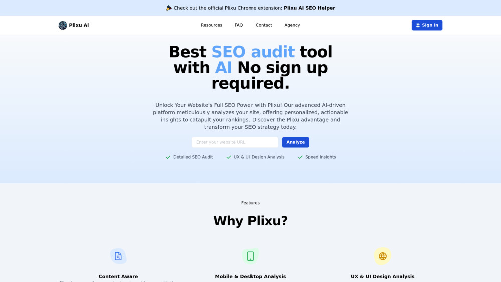 Plixu.com Website screenshot