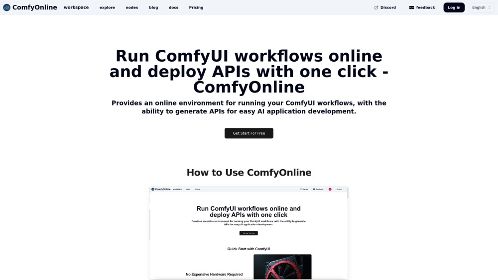 ComfyOnline Website screenshot