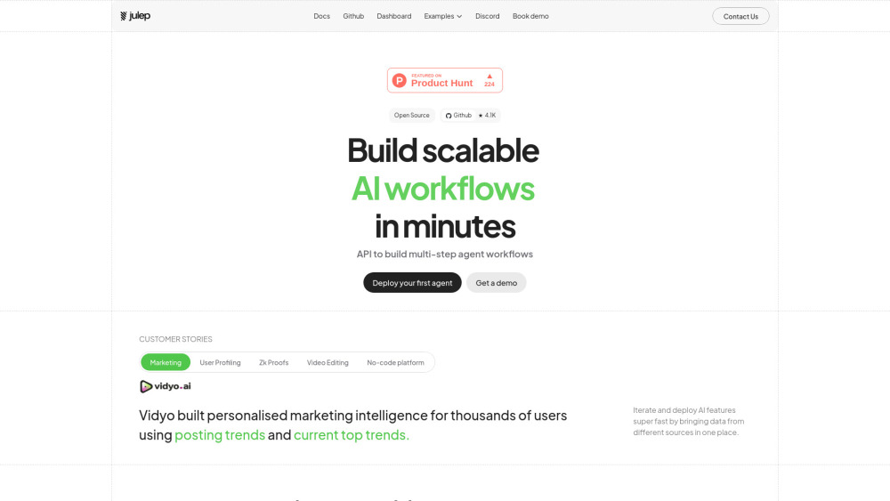 Julep Website screenshot