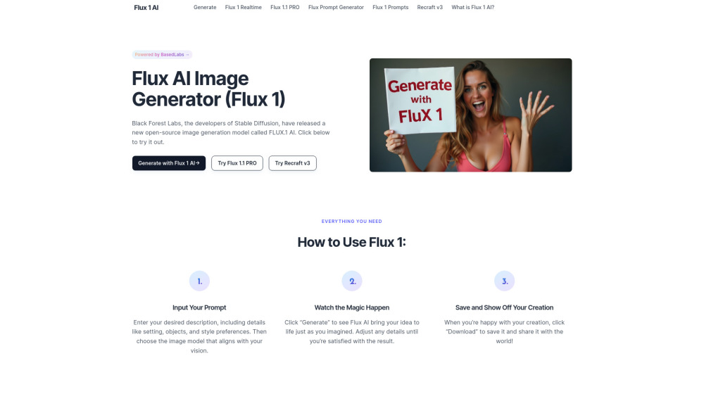 Flux 1 AI Website screenshot