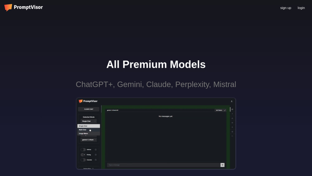 PromptVisor Website screenshot