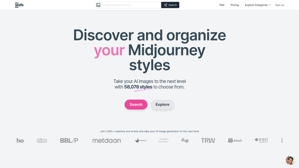 Srefs.co Website screenshot