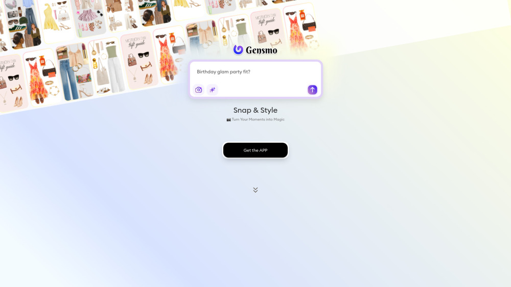 Gensmo: AI-Powered Outfit & Gift Suggestions, Transform Moments Website screenshot