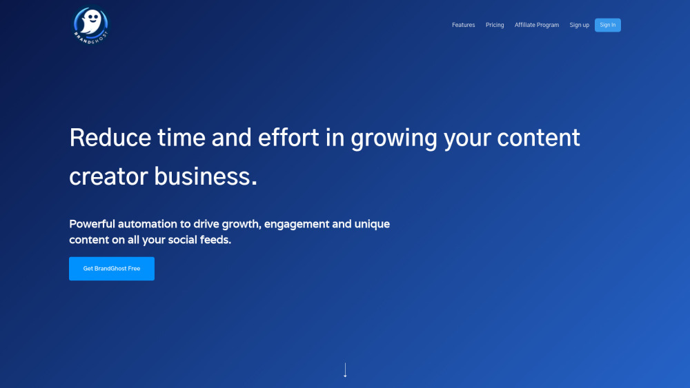 BrandGhost Website screenshot