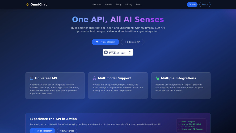OmniChat Website screenshot