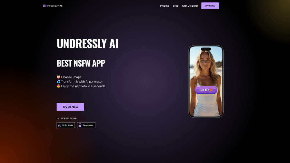Undressly AI Website screenshot