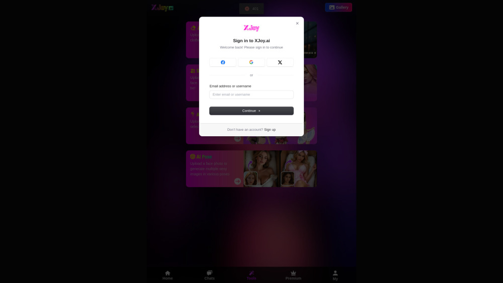 XJoy AI Website screenshot