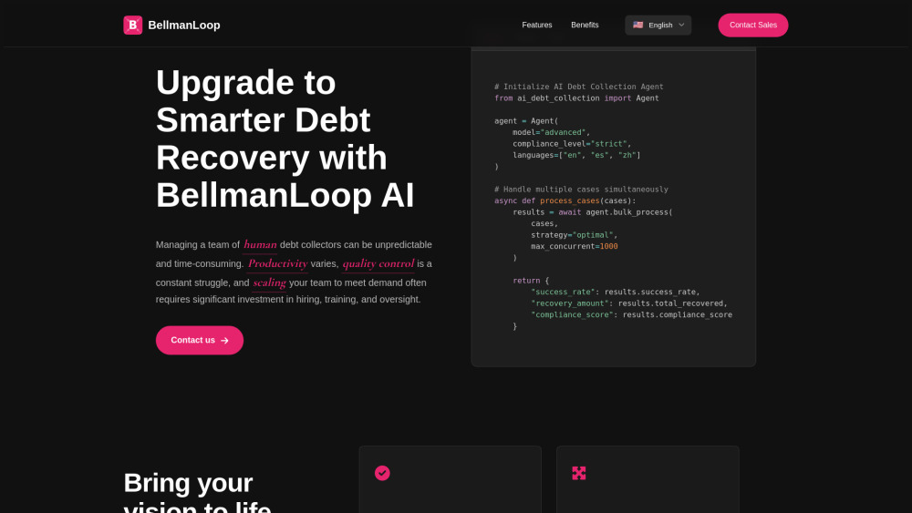 BellmanLoop Website screenshot