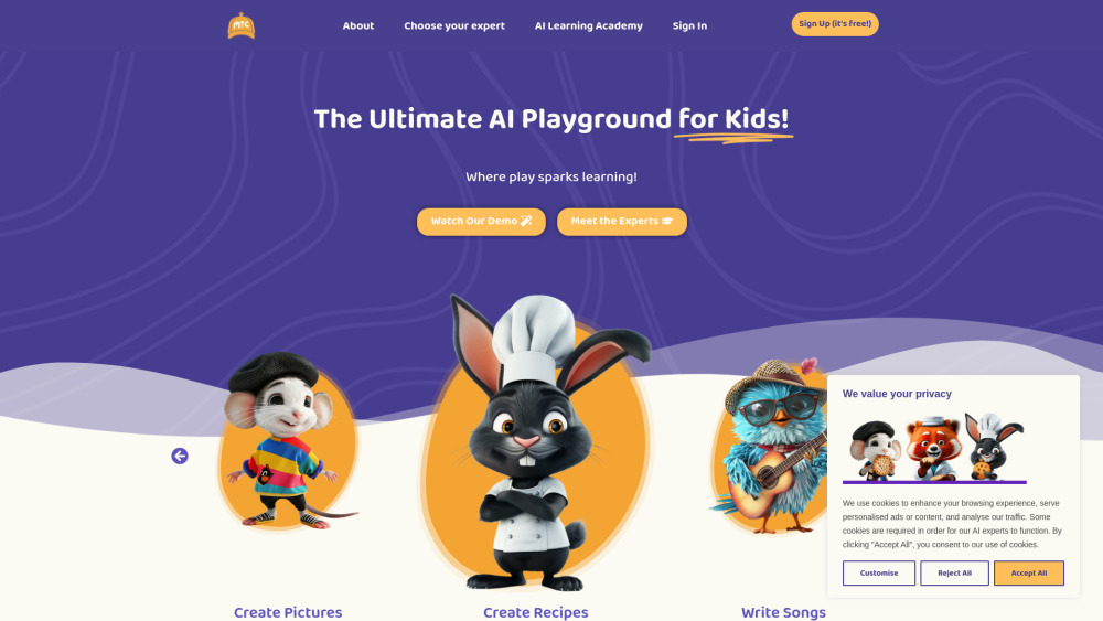 MyThinkingCap Website screenshot