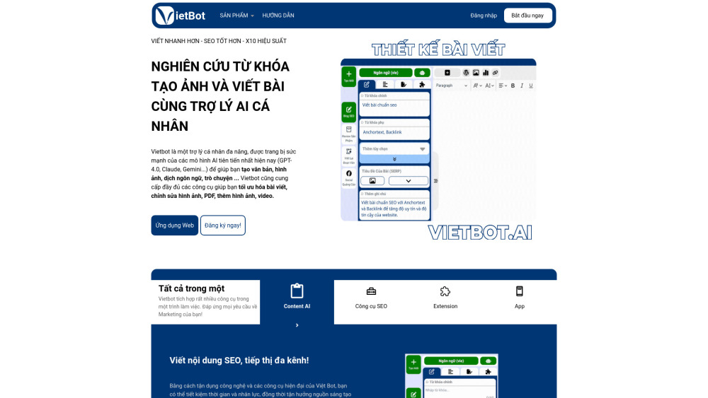 VietBOT AI Website screenshot