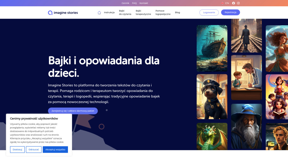 Imagine Stories Website screenshot