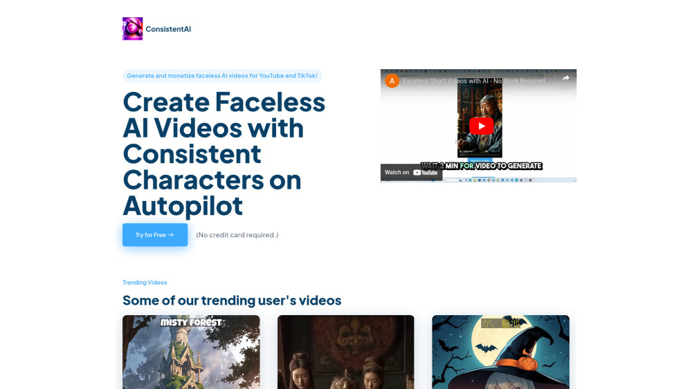 AI Video Generator Hub Website screenshot