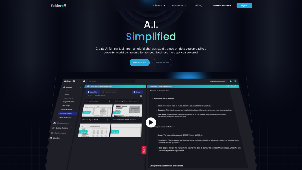 Folderr Website screenshot