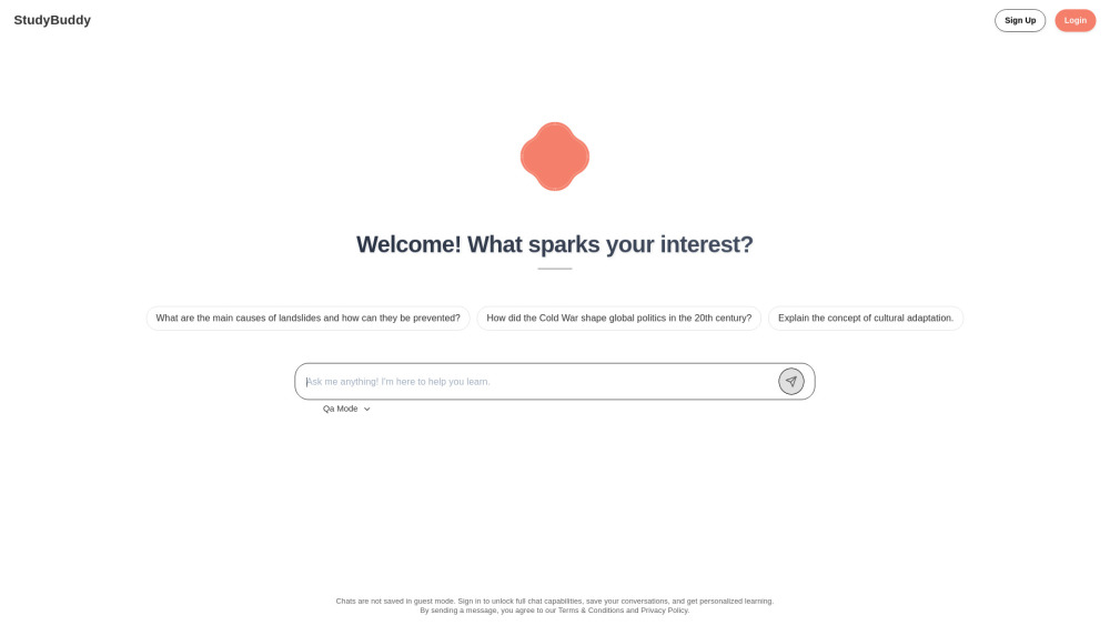 StudyBuddy Website screenshot