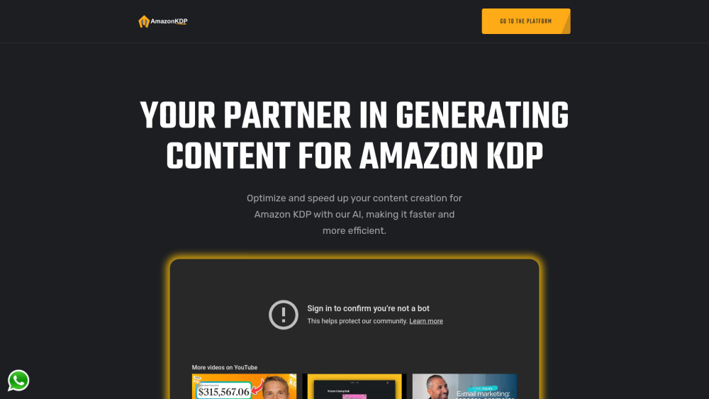 Amazon KDP Click Website screenshot