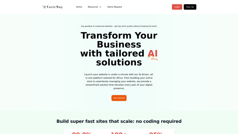 EazieBuy Website screenshot