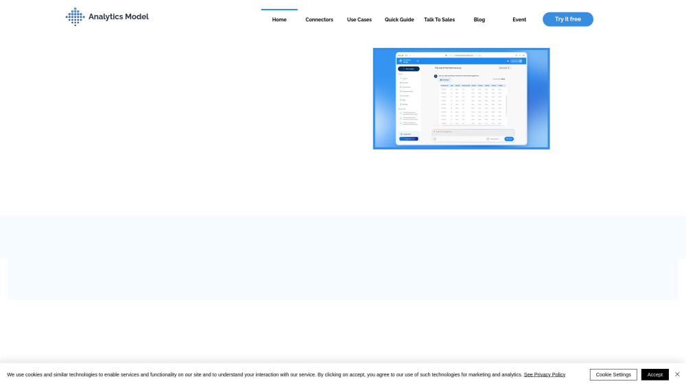 Analytics Model Website screenshot