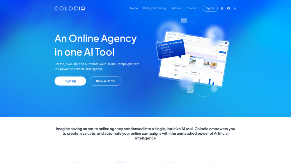 Colocio AI Website screenshot