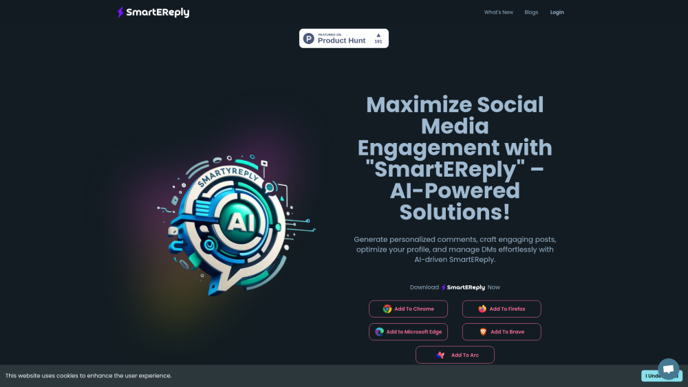 SmartEReply Website screenshot
