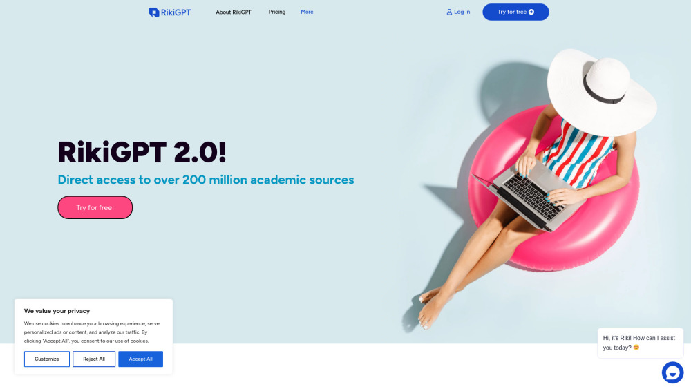 RikiGPT Website screenshot