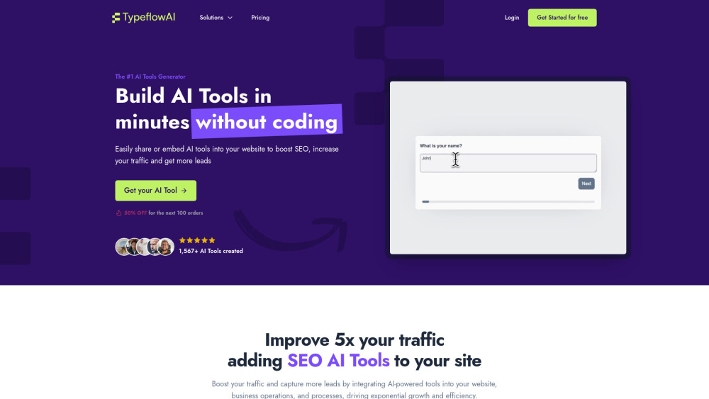 TypeflowAI Website screenshot