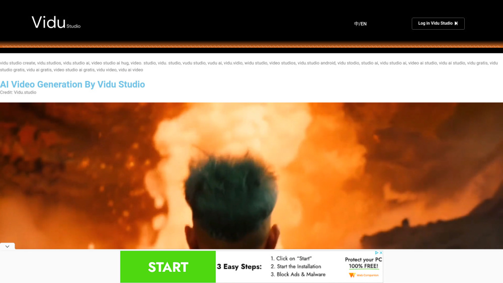Vidu Studio Website screenshot
