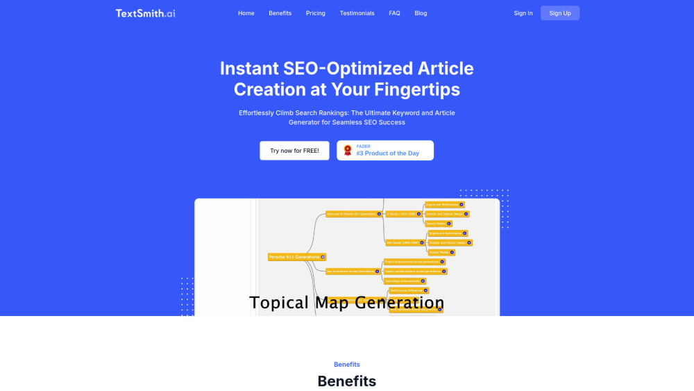 TextSmith.ai Website screenshot
