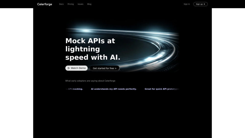 Celerforge Website screenshot