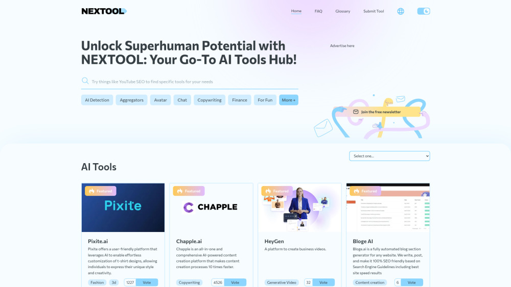 NEXTOOL Website screenshot