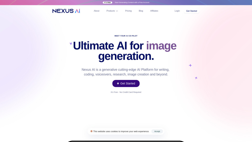 Nexus AI Website screenshot