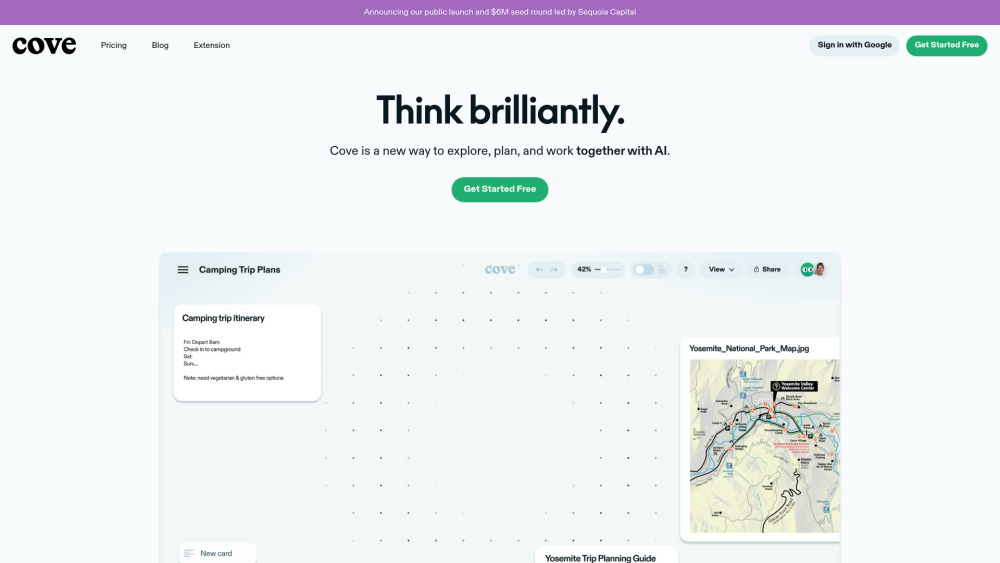 Cove AI Website screenshot