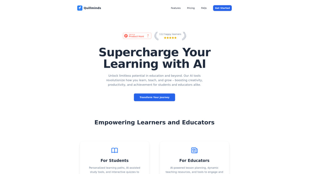 QuillMinds Website screenshot
