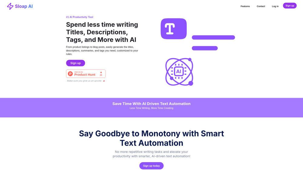 Sloap Website screenshot