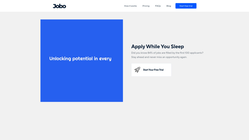 JOBO Website screenshot