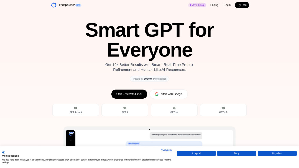 PromptBetter Website screenshot