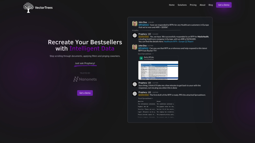 VectorTrees Website screenshot
