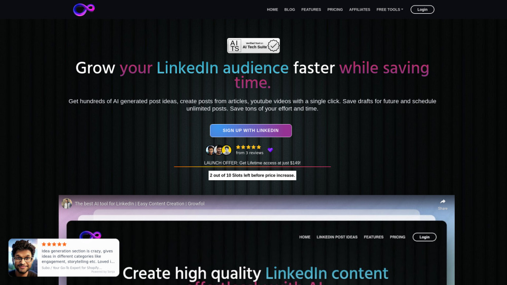 Growfol Website screenshot