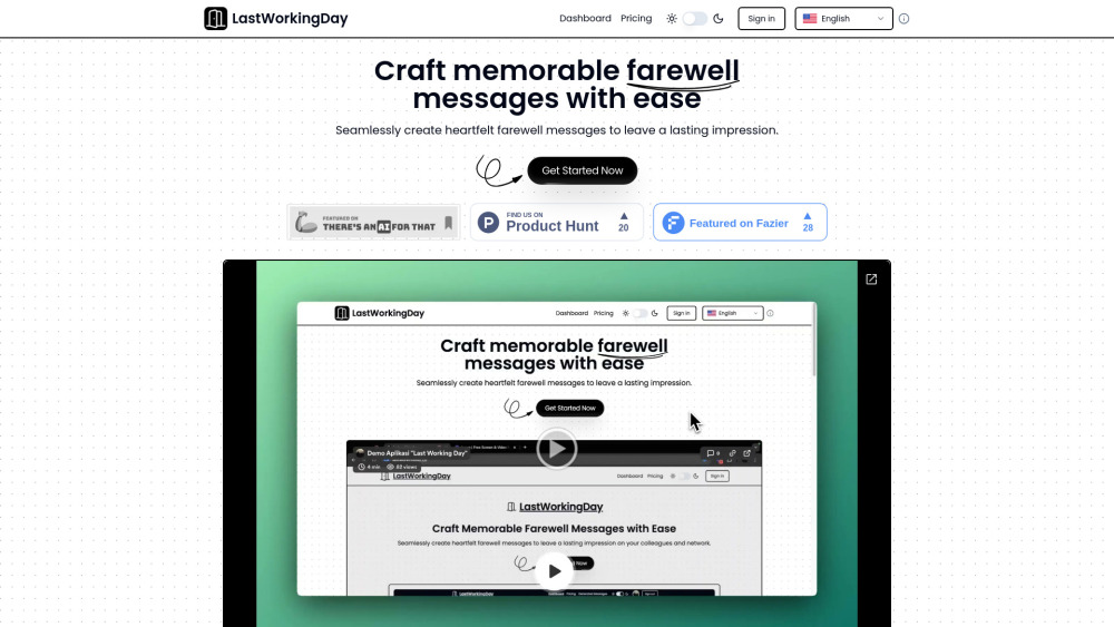 LastWorkingDay Website screenshot
