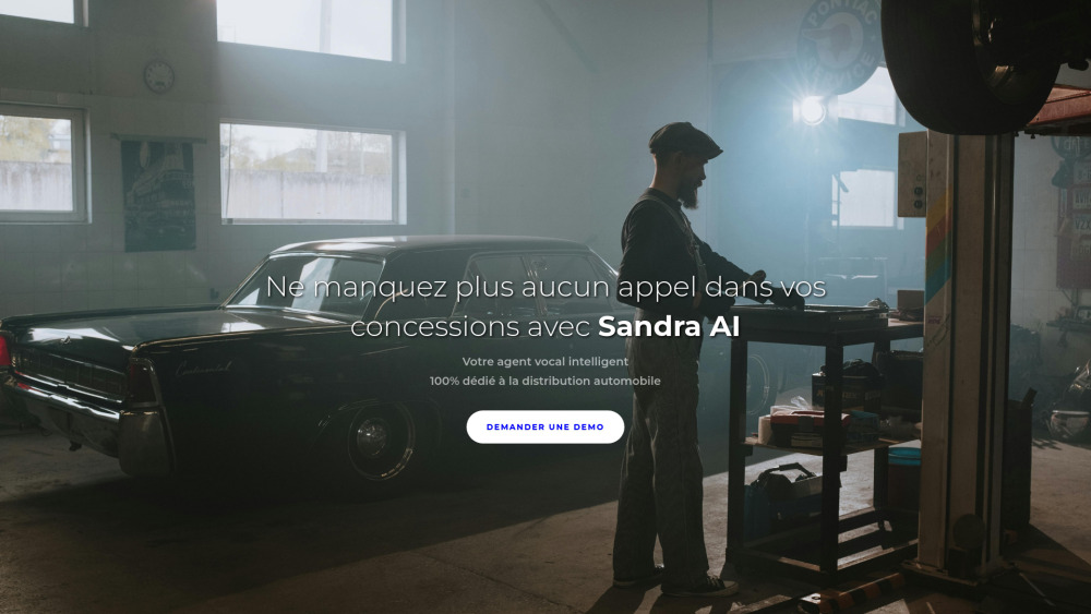 Sandra AI Website screenshot