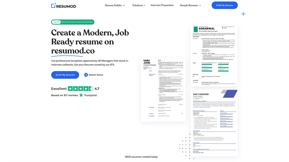 Resumod.co Website screenshot