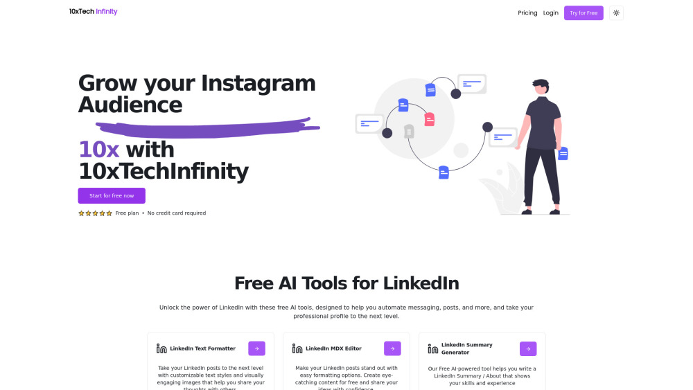 10x Tech Infinity Website screenshot