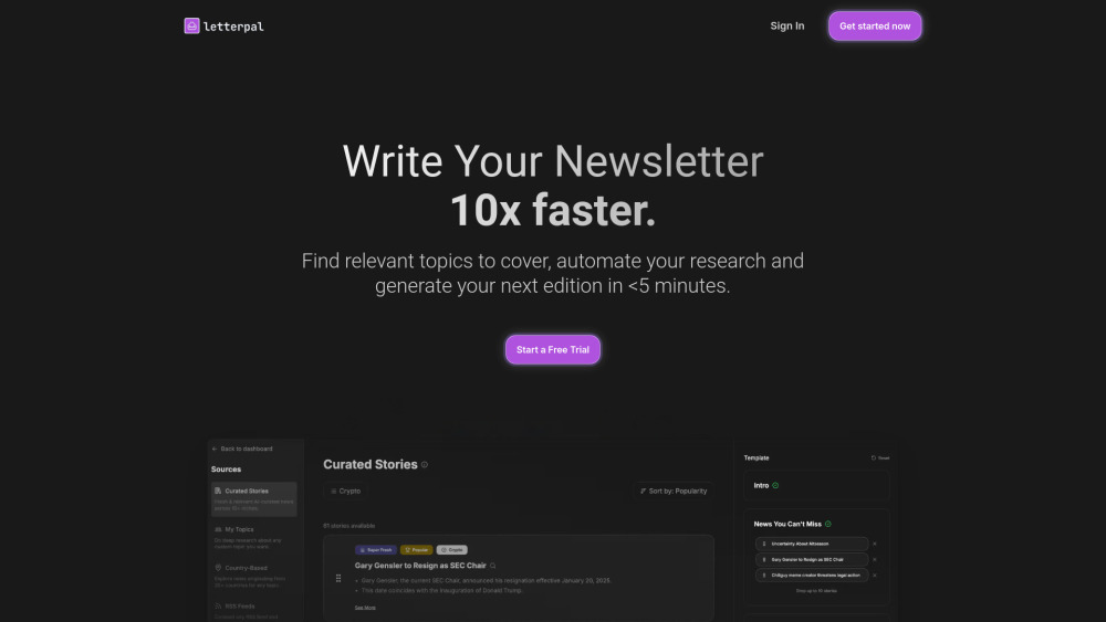 letterpal Website screenshot