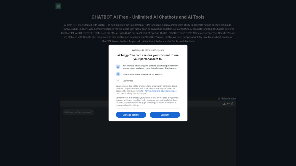 ChatAIGPT.net Website screenshot