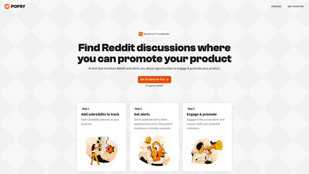 Popsy Website screenshot