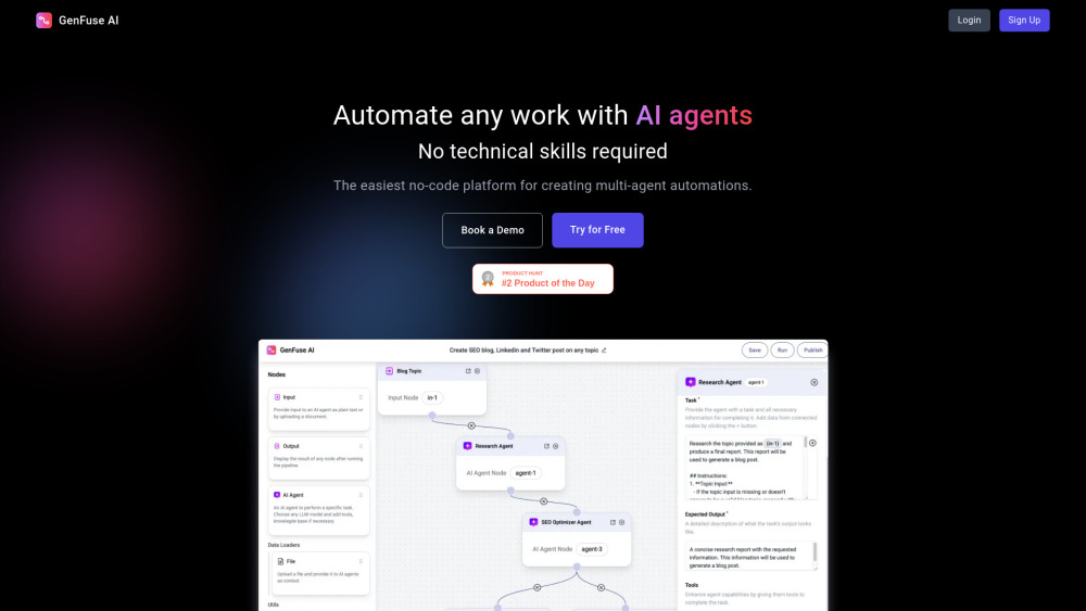 GenFuse AI Website screenshot